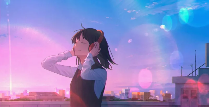 聆听旋律之旅 - 头戴式耳机艺术插画集-远影归灯