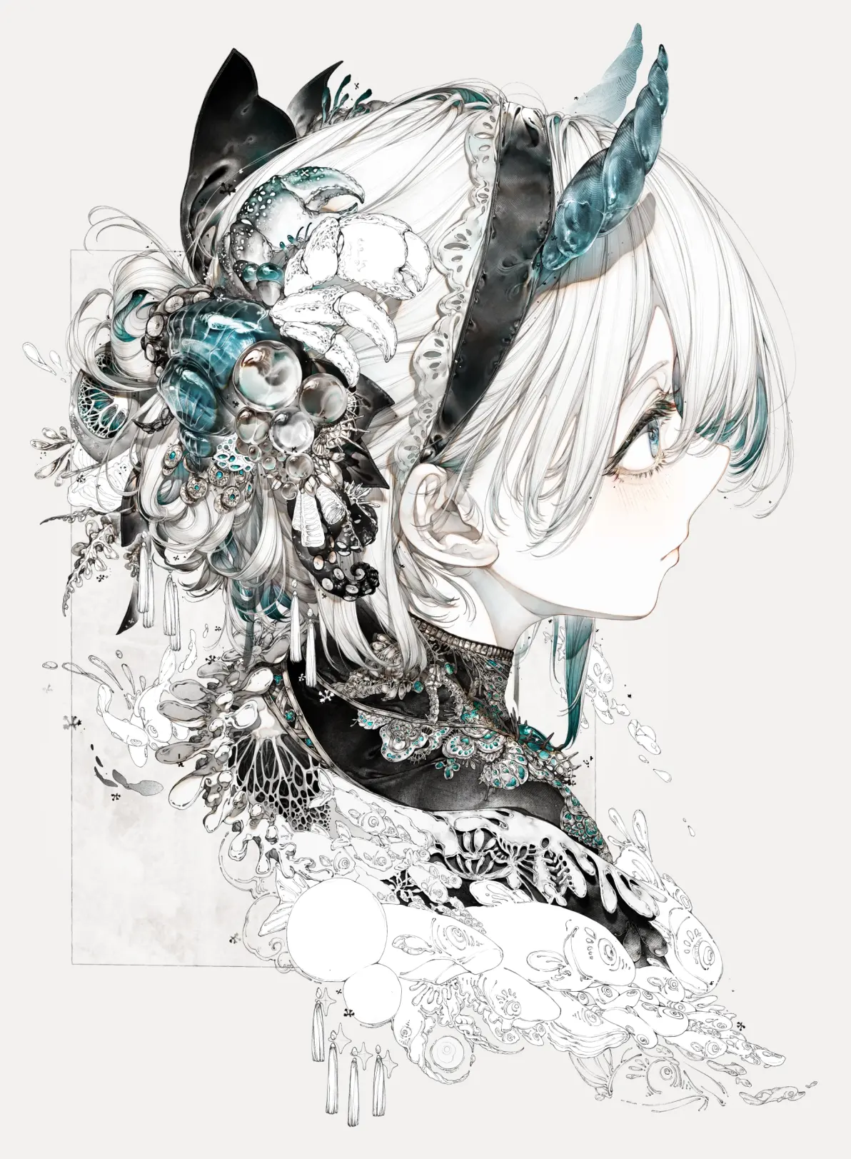 1381cebbe864676ef95a586e21c21c07235818446.jpg 光影交错 – 白与黑插画特辑