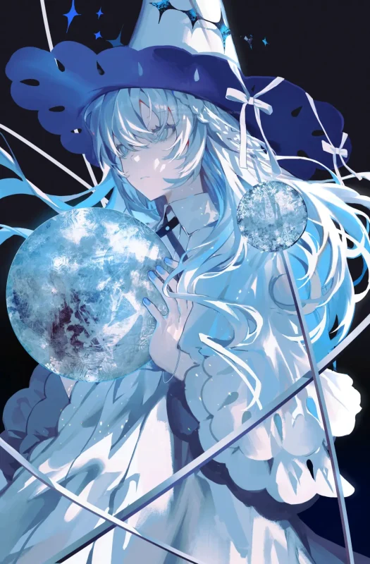 蓝白幻境：清澈透明的插画艺术之旅-远影归灯