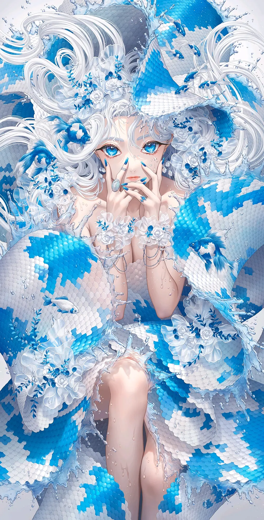 102a8ae83d0deb05119e93bda1fa8df3235818446.jpg 清澈透明 – 「蓝与白」插画特辑