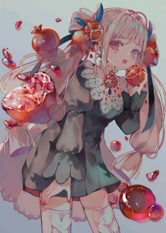 艳红宝石:石榴插画艺术盛宴-远影归灯