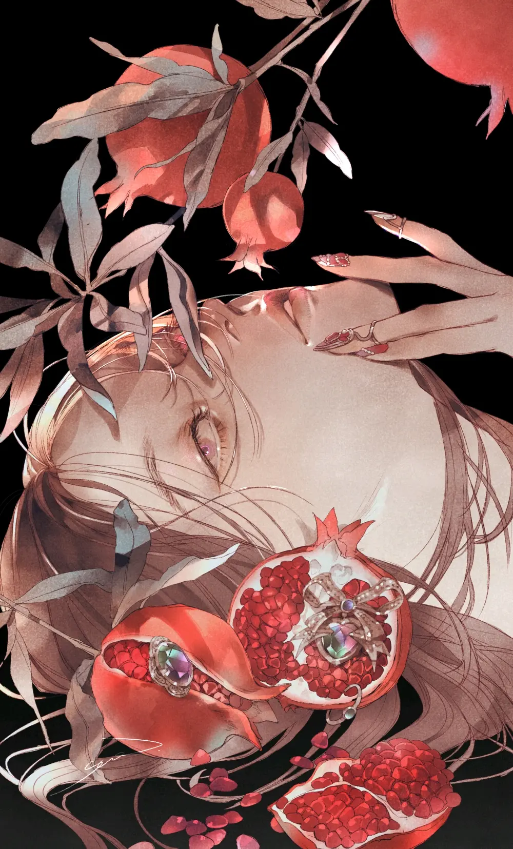b20f85bd942dca41edbf43f9e8bdd51d235818446.jpg 艳红宝石 – 石榴插画特辑