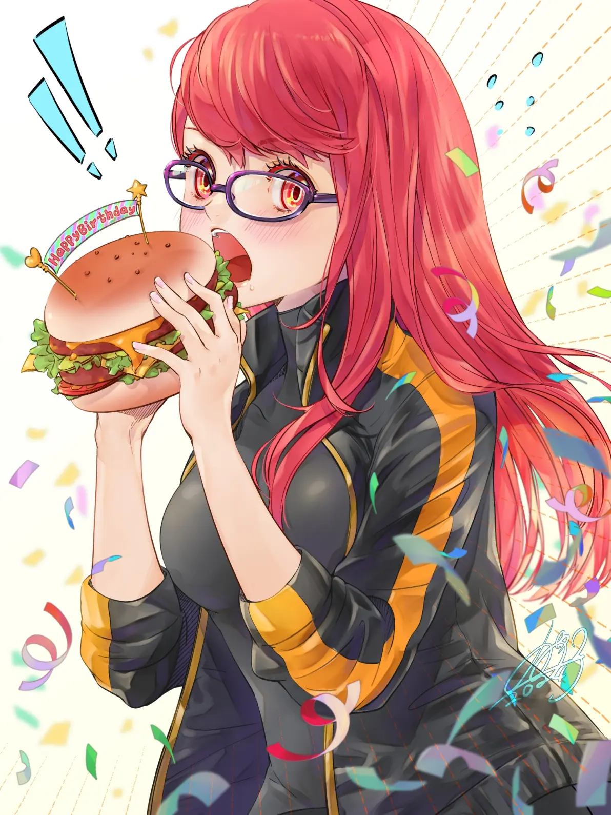 b3217ccdd30a62fd55ed9e4bdfea5eb7235818446.jpg 大口咬下♡ – 汉堡插画特辑