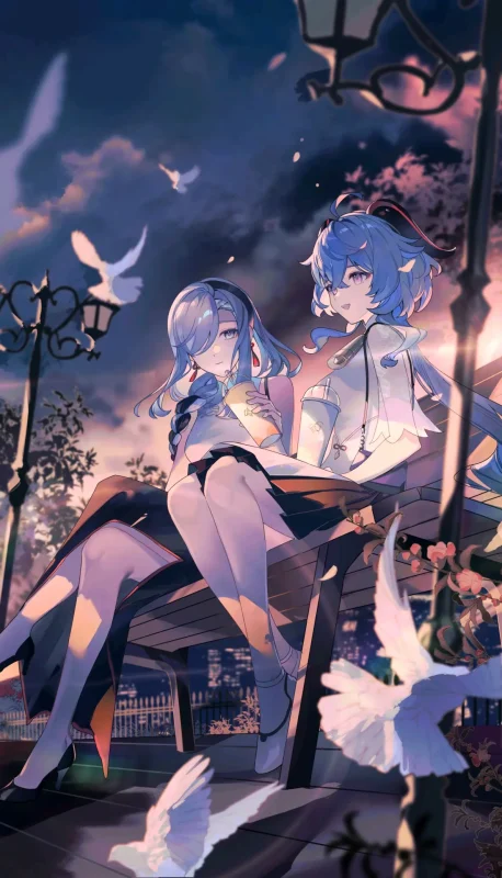 片刻宁静 - 长椅插画之旅-远影归灯