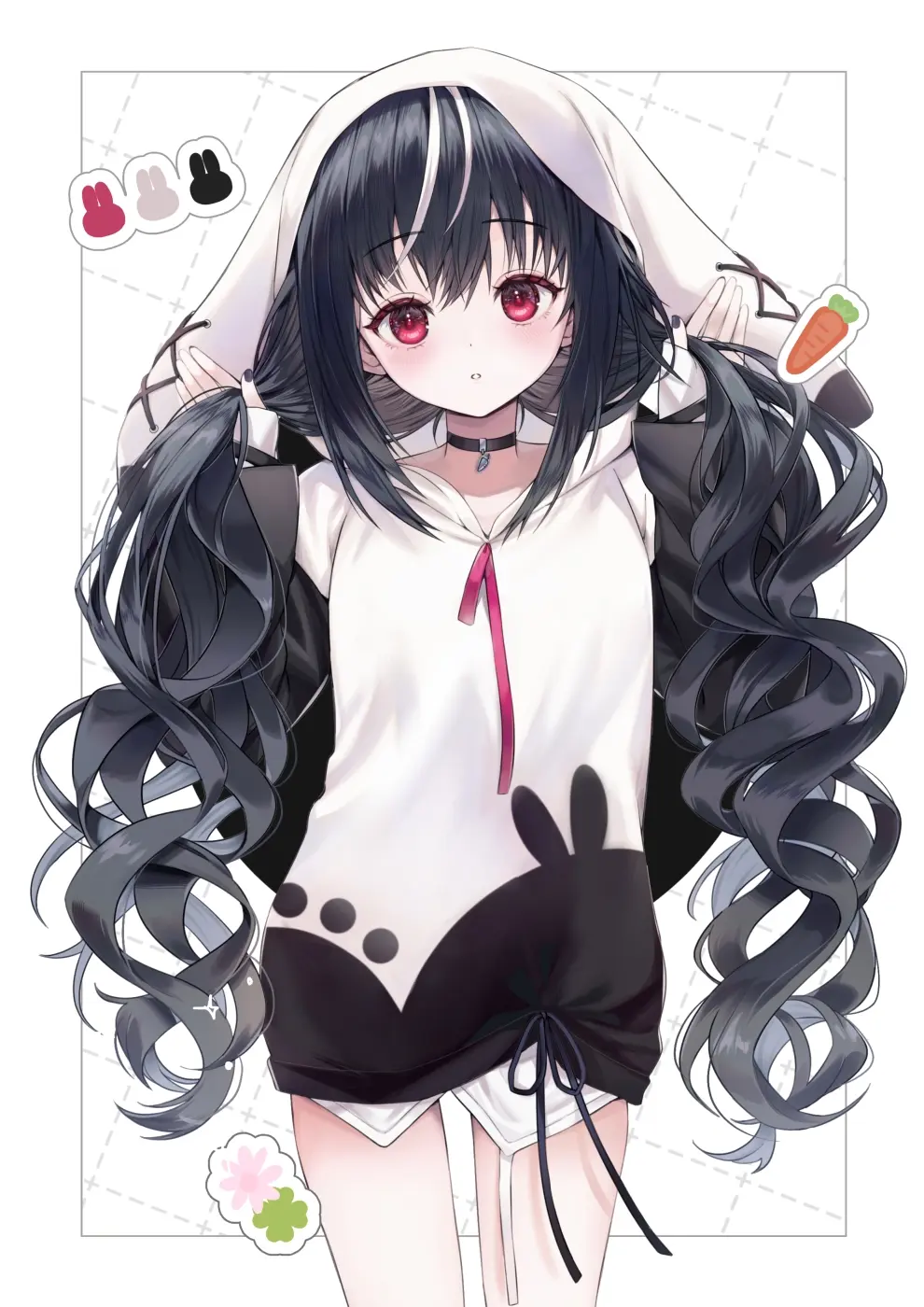 c04c3e2fb24cf46ef1dfb97dd393c14f235818446.jpg 存在感十足 – 黑发赤眼插画特辑