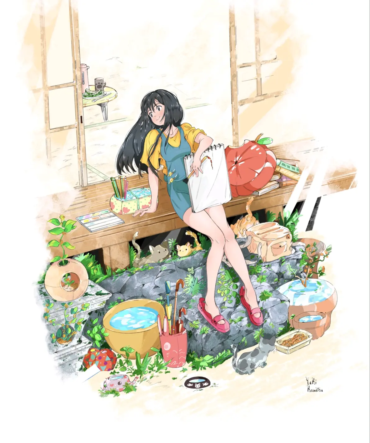 40b3cb3e928e40c68661570982a89ad4235818446.jpg 极具氛围的场所 – 廊台插画特辑