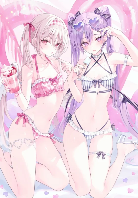 轻飘飘♡ 荷叶边比基尼插画盛宴-远影归灯