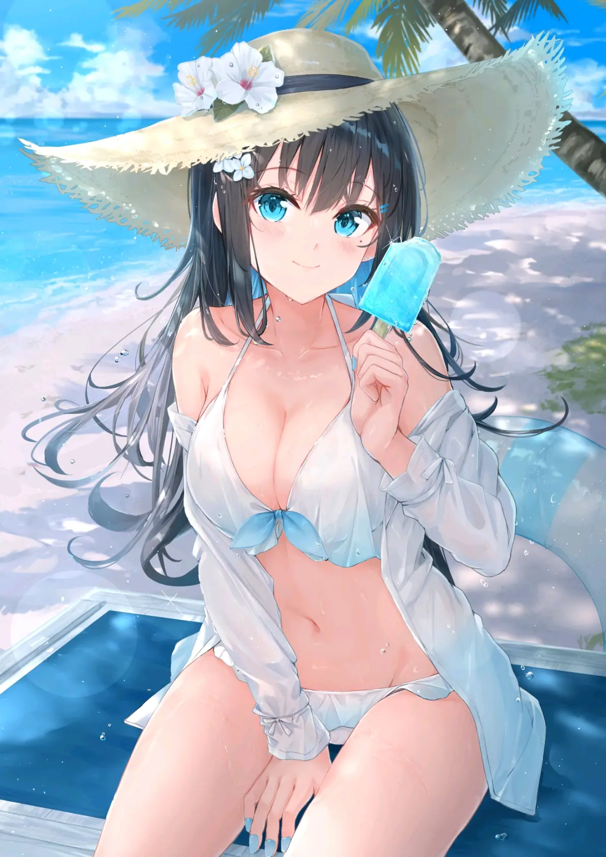 41fc6b91836488ce260f1649de7cb587235818446.jpg 轻飘飘♡ – 荷叶边比基尼&泳衣插画特辑