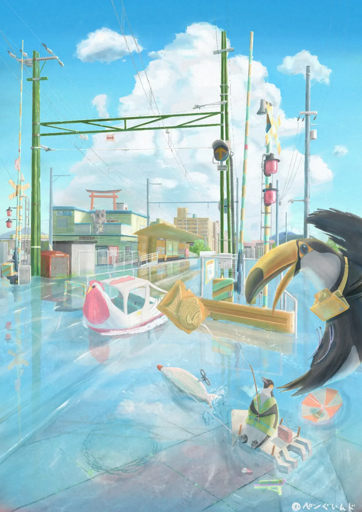 a330c2e32e10b0ced4c35aebaa837ce9235818446.jpg 交错的道路 – 铁路道口插画特辑