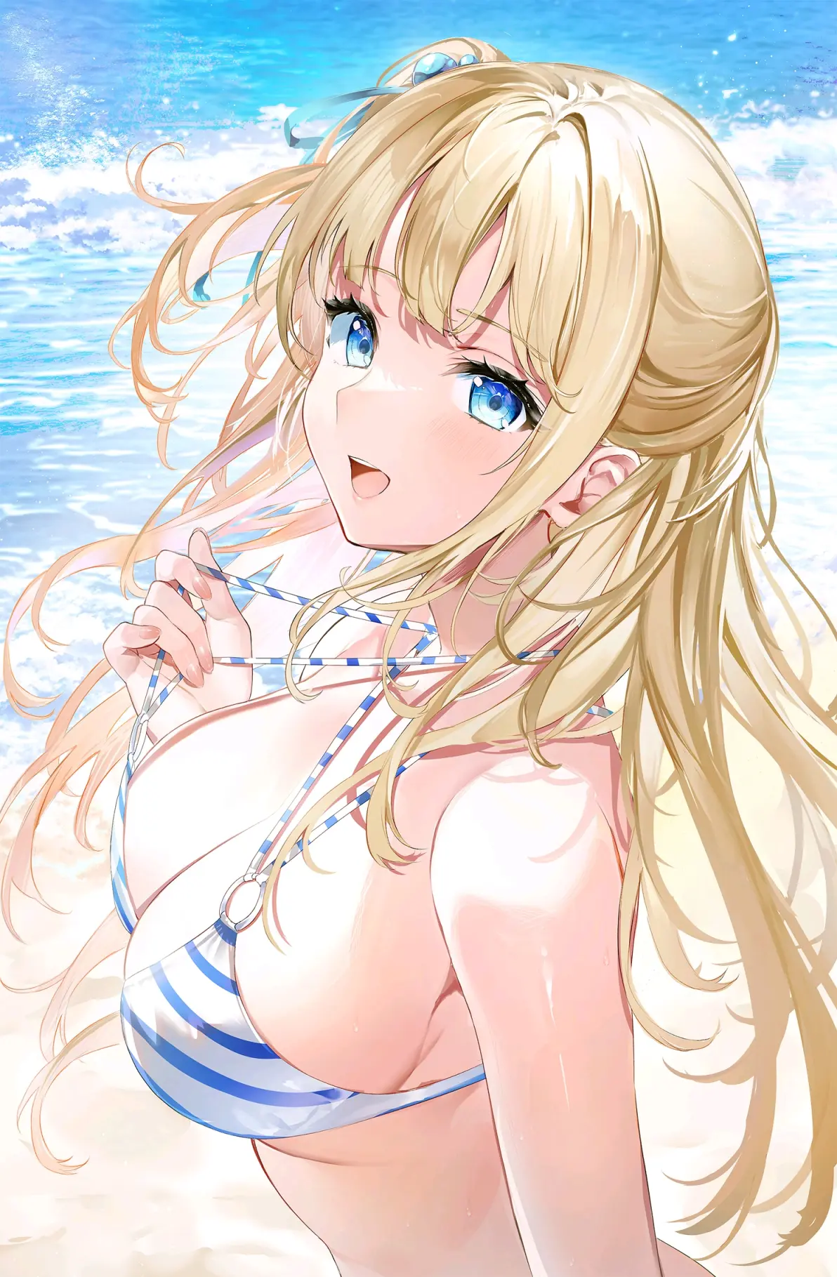 2755f92ad4ce851b4718efba727088ab235818446.jpg 海边的亮点♡ – 花纹比基尼插画特辑