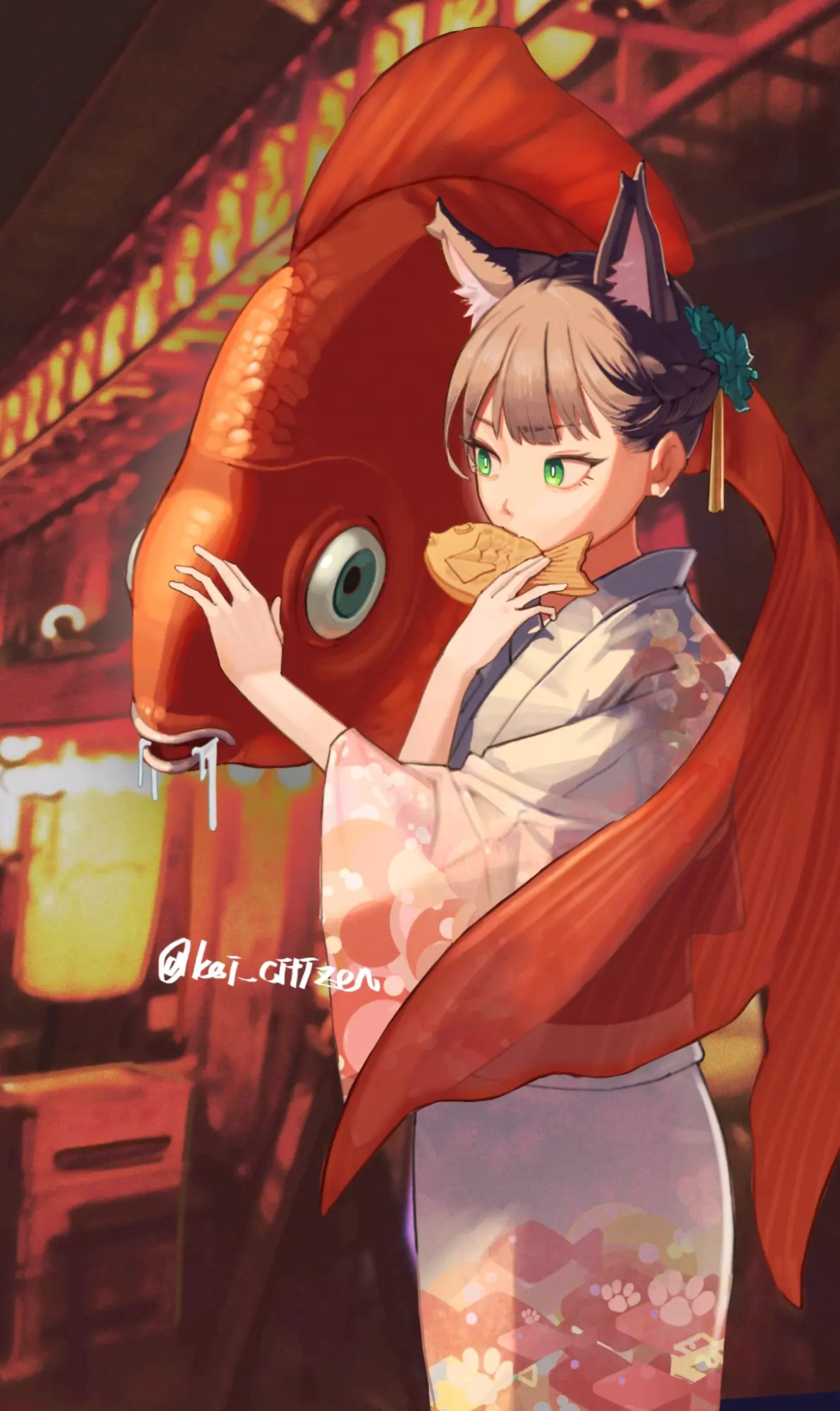84194f294d35362532efe6ef8ceb95c7235818446.jpg 优雅泳姿 – 金鱼插画特辑