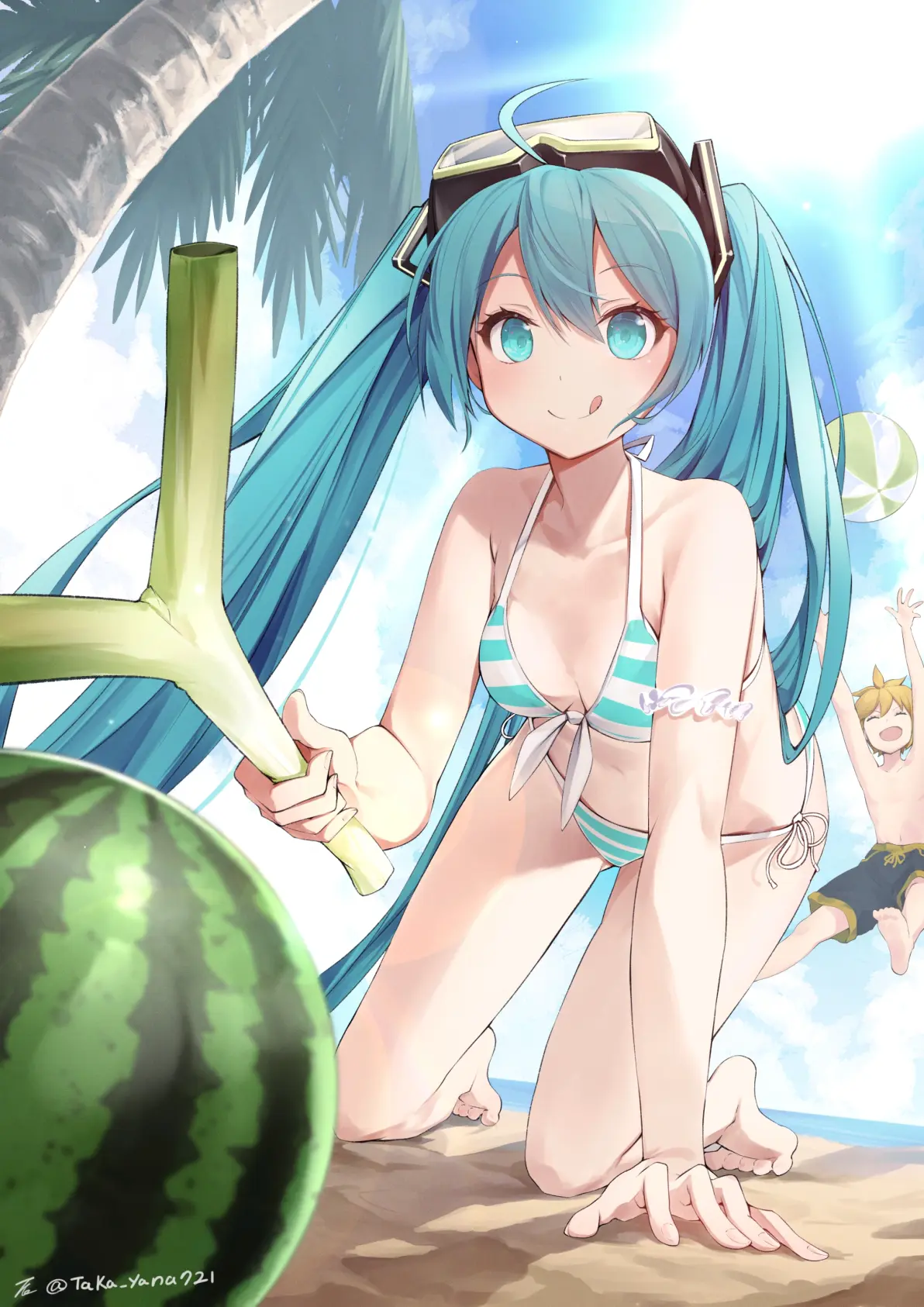 eba96ef0626595e07d336be50ed61f1b235818446.jpg 海边的亮点♡ – 花纹比基尼插画特辑