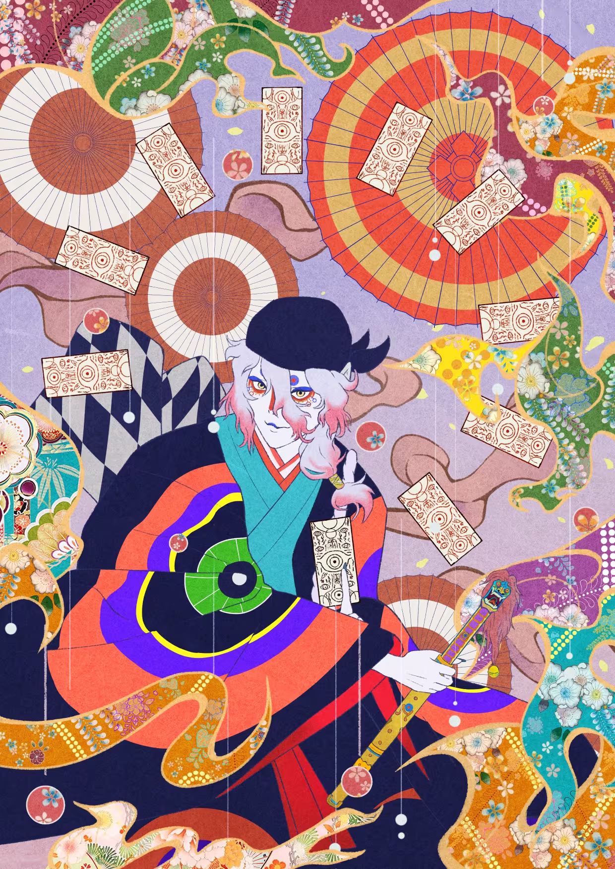 0b6eb3ea5584eef7ff3c2e70b3deeaeb235818446.jpg 优雅和风 – 日式油纸伞插画特辑