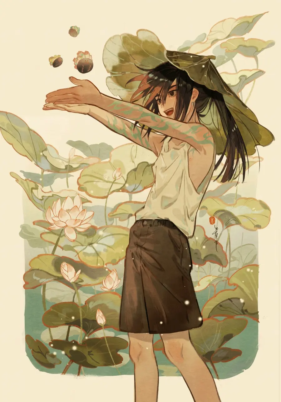 c92d9586274b2f6c84f31e8f5de9cc8f235818446.jpg 于水面绽放 – 睡莲及荷花插画特辑