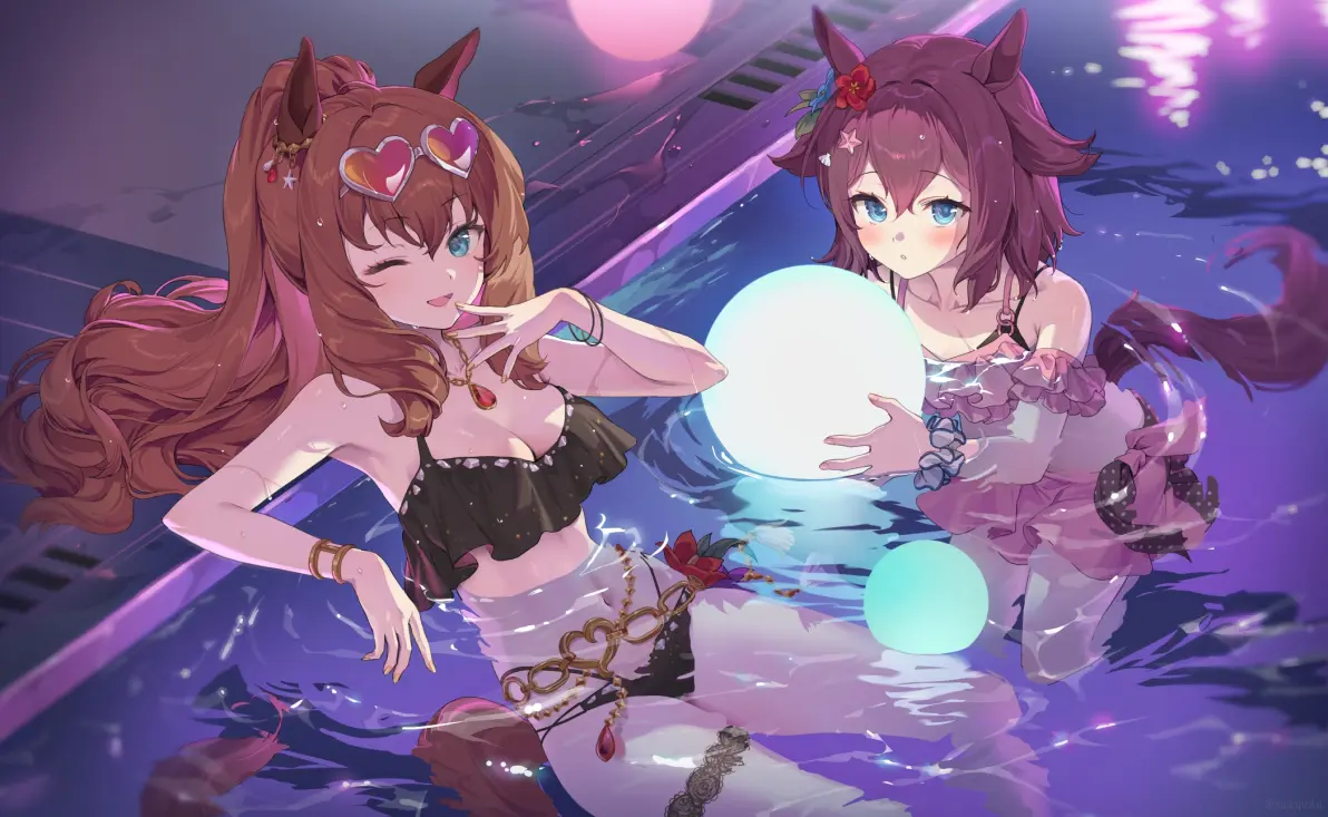 f33fdb939ced9e1cc3e5a3ffc9f7b3b6235818446.jpg 绝对上镜♡ – 夜间泳池插画特辑