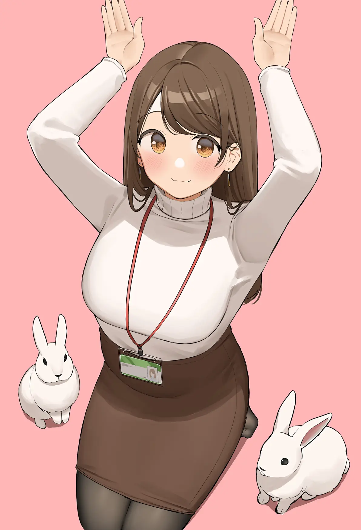 624e8fe68a06e82f6fc60fc33a85e9dd235818446.jpg 把双手举到头上♡ – 兔耳手势插画特辑