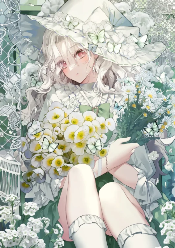 纯净之境 - 白色花卉艺术插画集-远影归灯