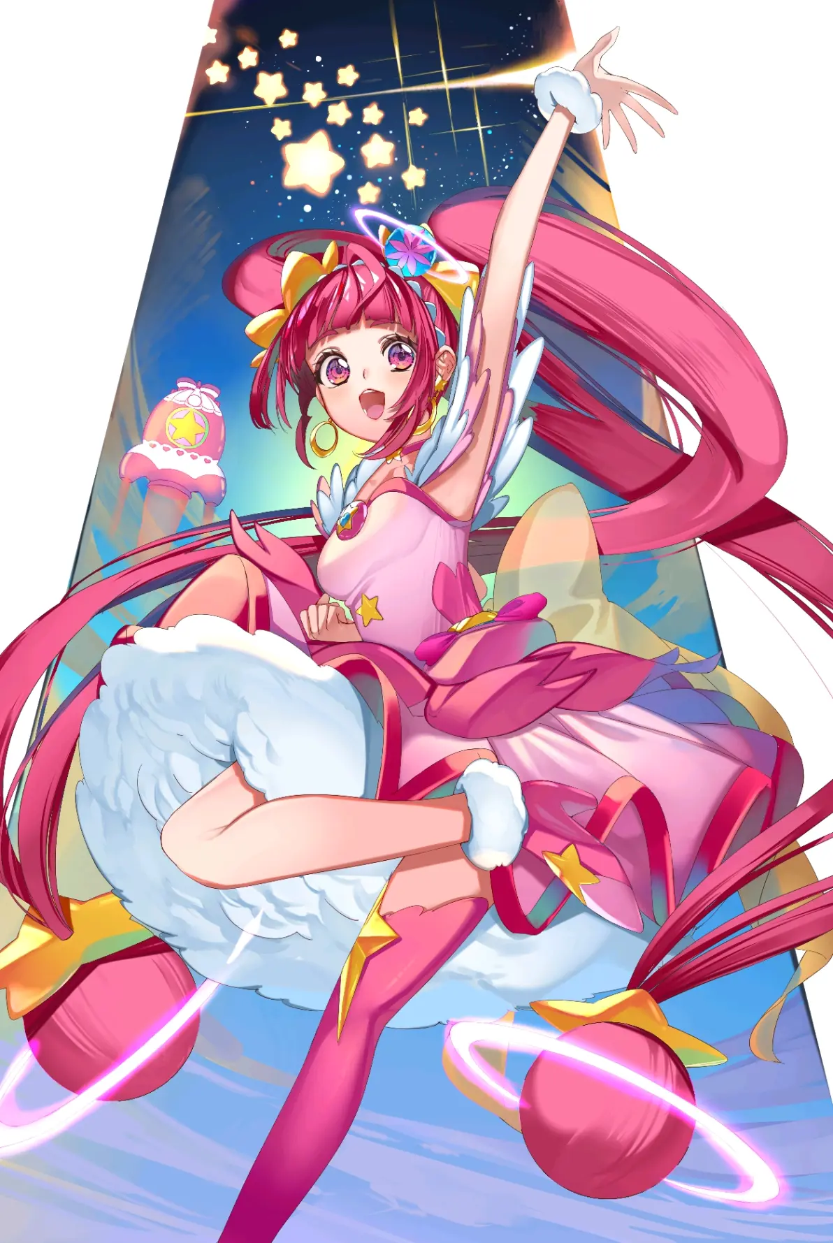 花仙子降临♡ 粉色长发女子梦幻插画集-远影归灯