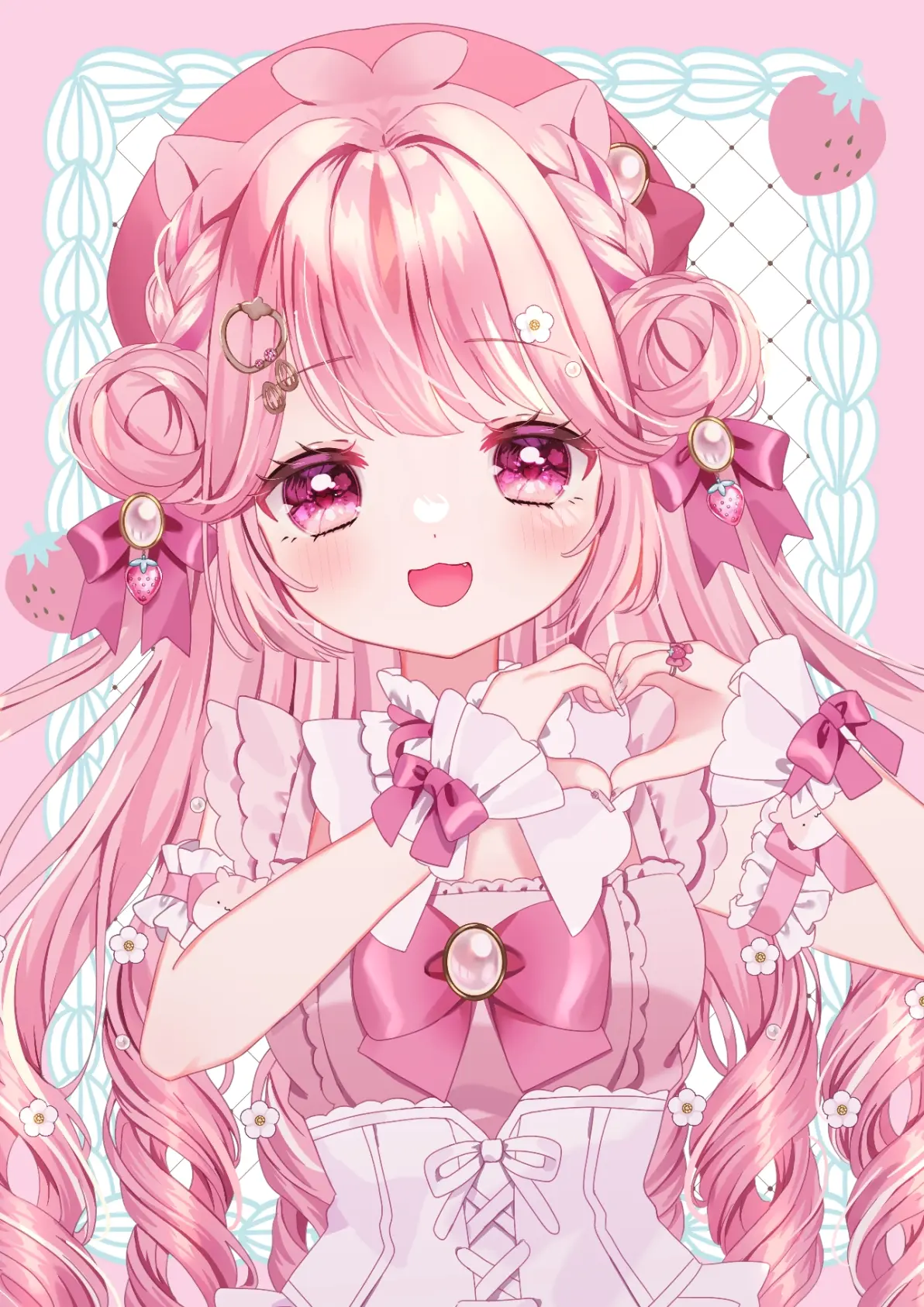 宛如花仙子♡ – 粉色长发女子插画特辑