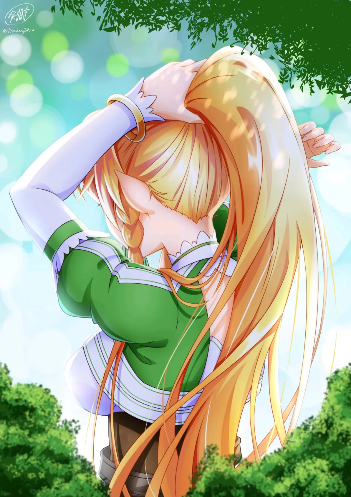 615fb64166964c60dc24b46c07d1a282235818446.jpg 打起精神! – 绑头发插画特辑