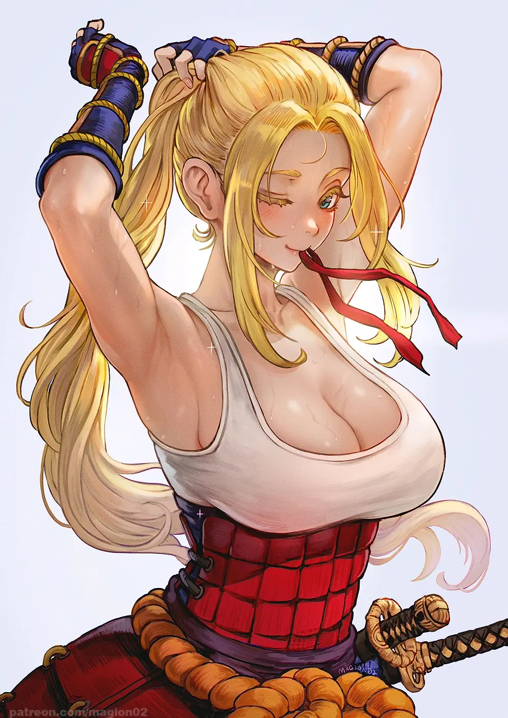 45779d0b5d32056e4948703c315b701d235818446.jpg 打起精神! – 绑头发插画特辑