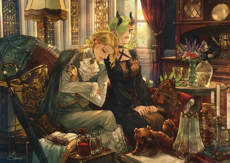 沙发插画艺术 · 点缀你的梦想空间-远影归灯