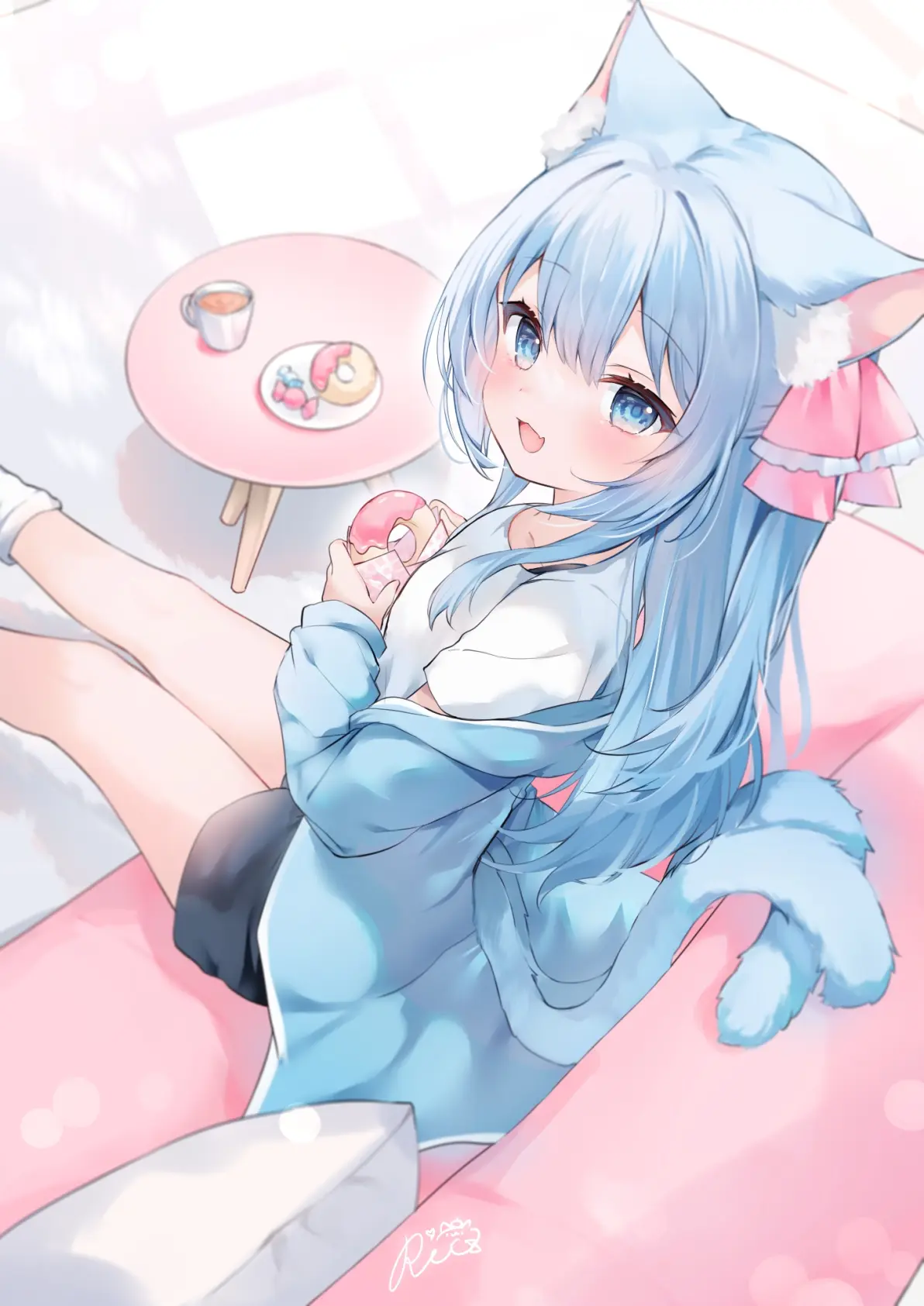 e50b7e83ca860cda2694de6b5c9a2db7235818446.jpg 怎么这喵可爱♡ – 猫耳女子插画特辑