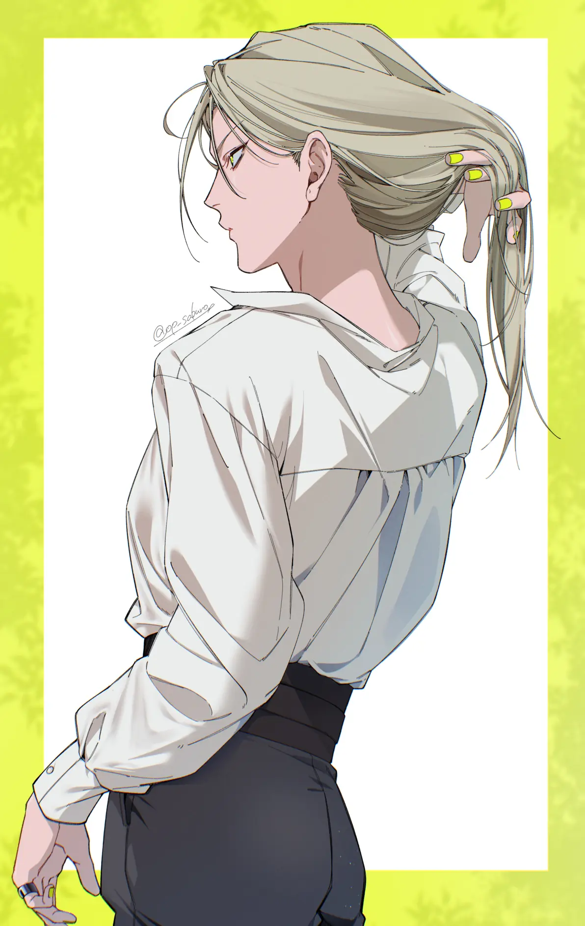 97fe25ef14893d8029f81757675be550235818446.jpg 细腻的动作♡ – 手碰头发插画特辑
