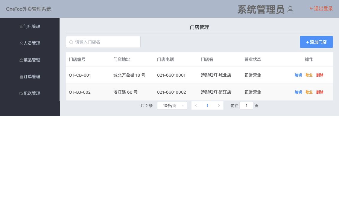 后台门店管理