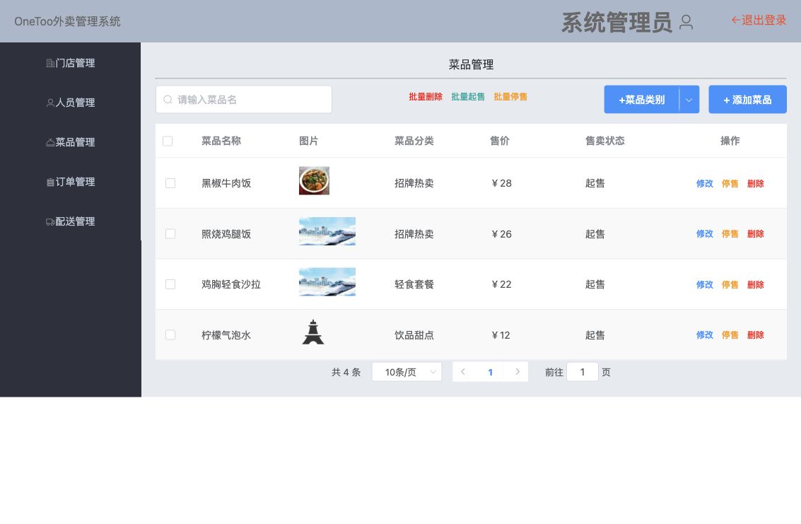 后台菜品管理