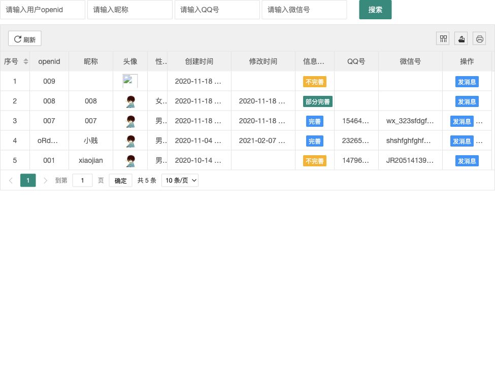 用户列表
