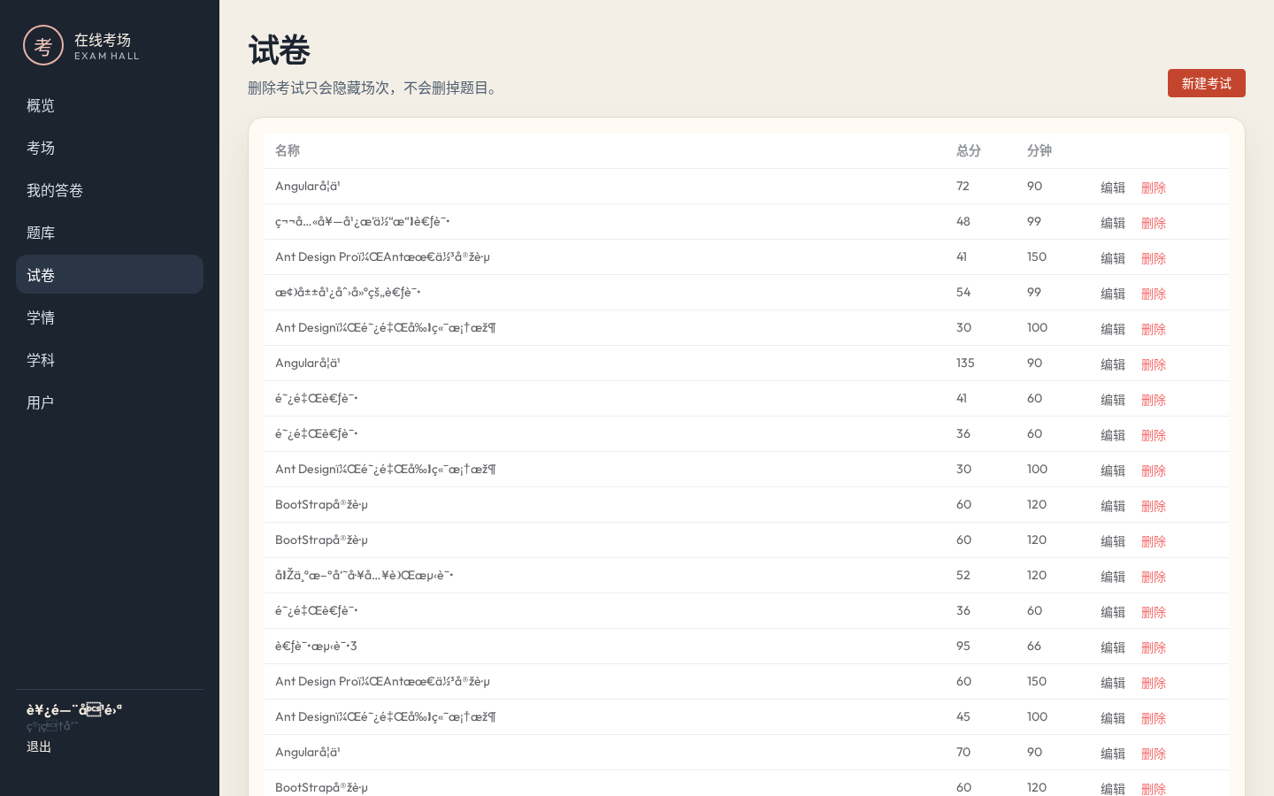 试卷管理