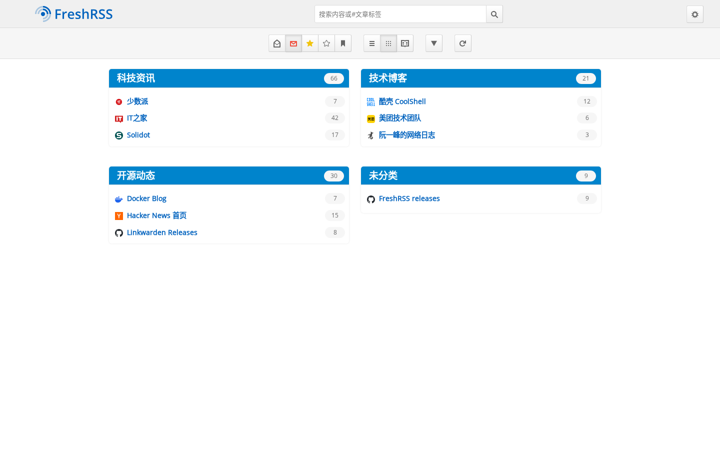 FreshRSS 全局视图