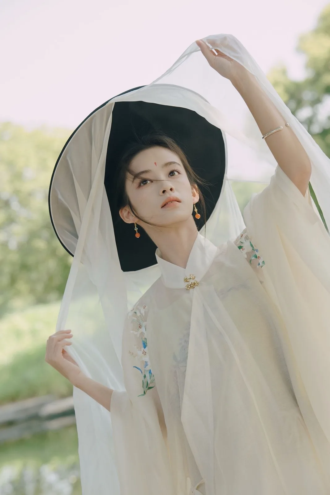 白罗帷帽 · 园林汉服外景人像（01）