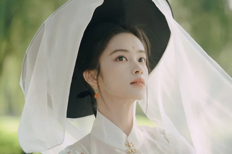图集｜白罗帷帽 · 园林汉服外景人像（10P）-远影归灯