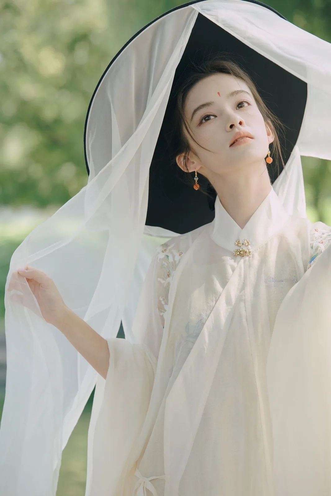 白罗帷帽 · 园林汉服外景人像（04）