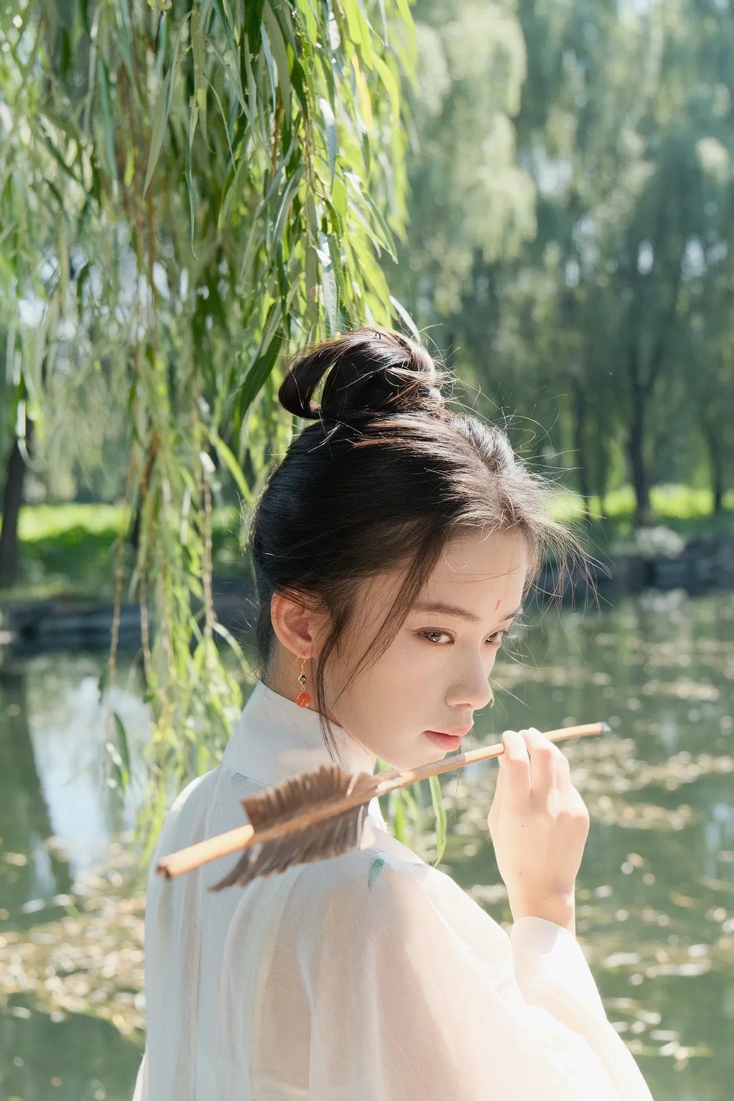 白罗帷帽 · 园林汉服外景人像（09）