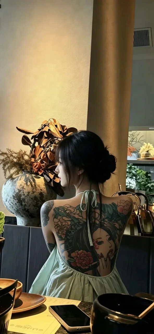 仕女背纹 · 暗调室内刺青写真壁纸（03）