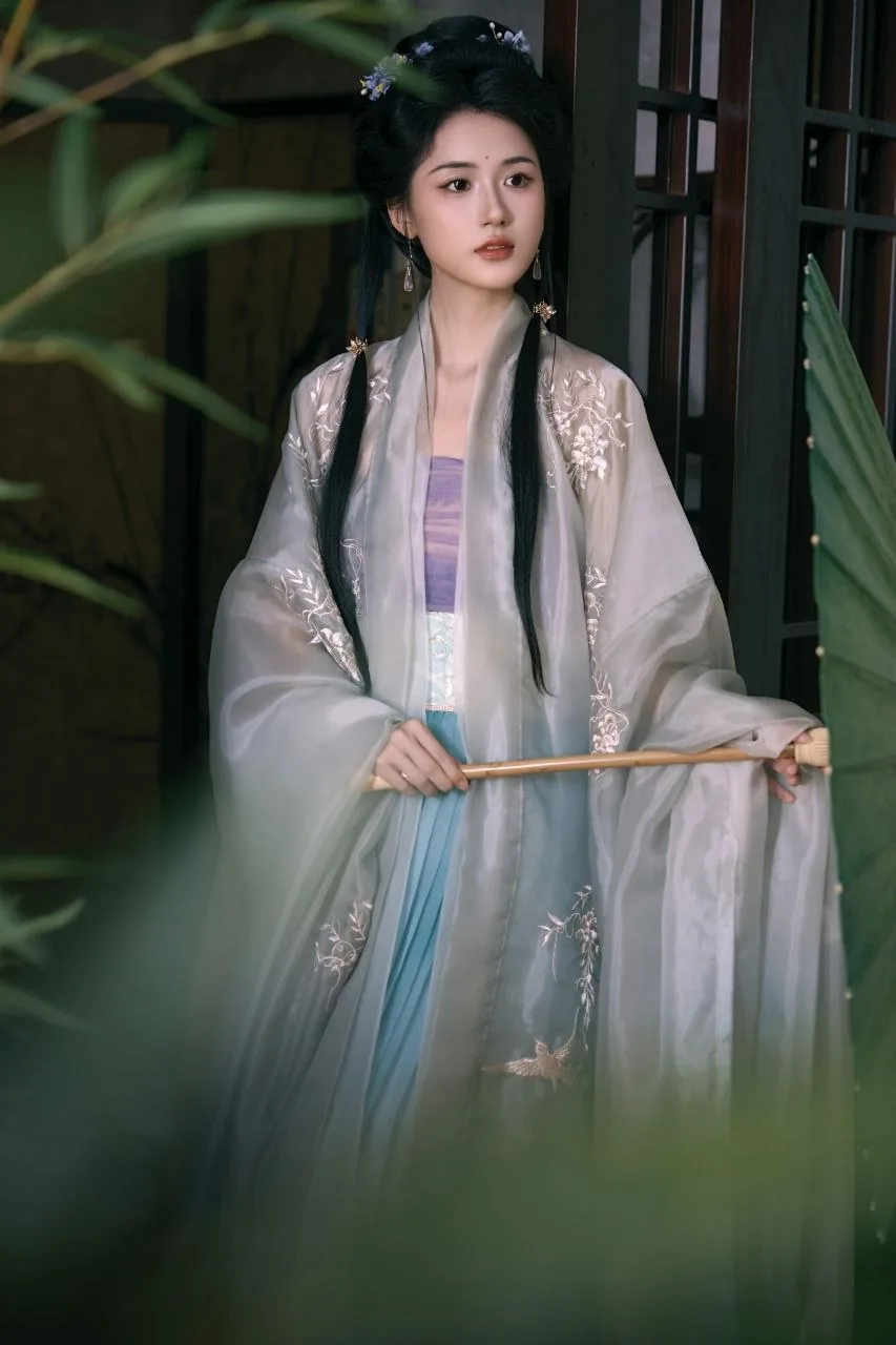 青纱斗笠撑伞 · 竹影宋制汉服写真（04）