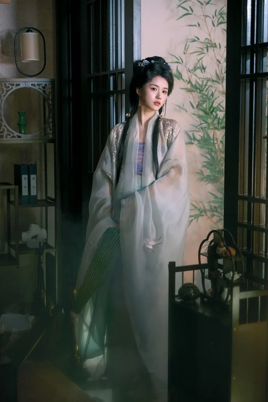 青纱斗笠撑伞 · 竹影宋制汉服写真（05）