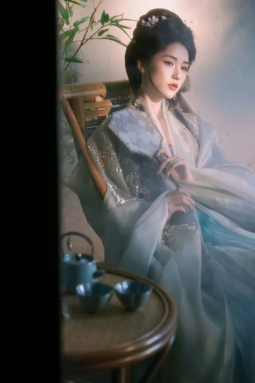 青纱斗笠撑伞 · 竹影宋制汉服写真（07）