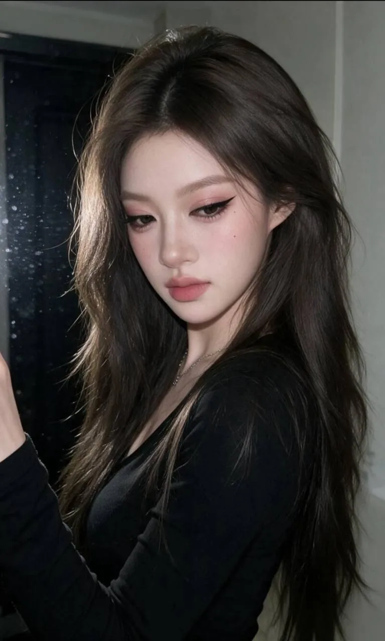 黑衣长发 · 暗调氛围感女生头像（06）