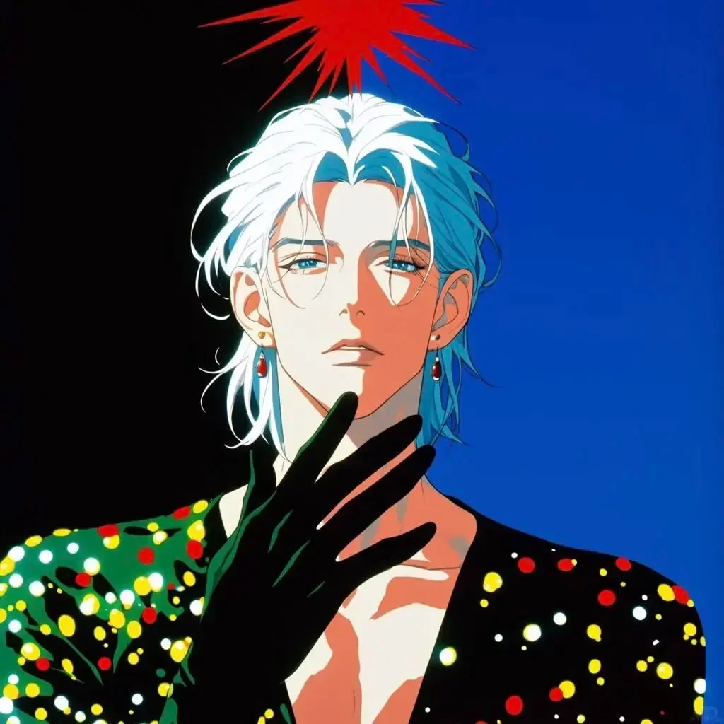 蓝天海风 · 复古插画质感男生头像（05）