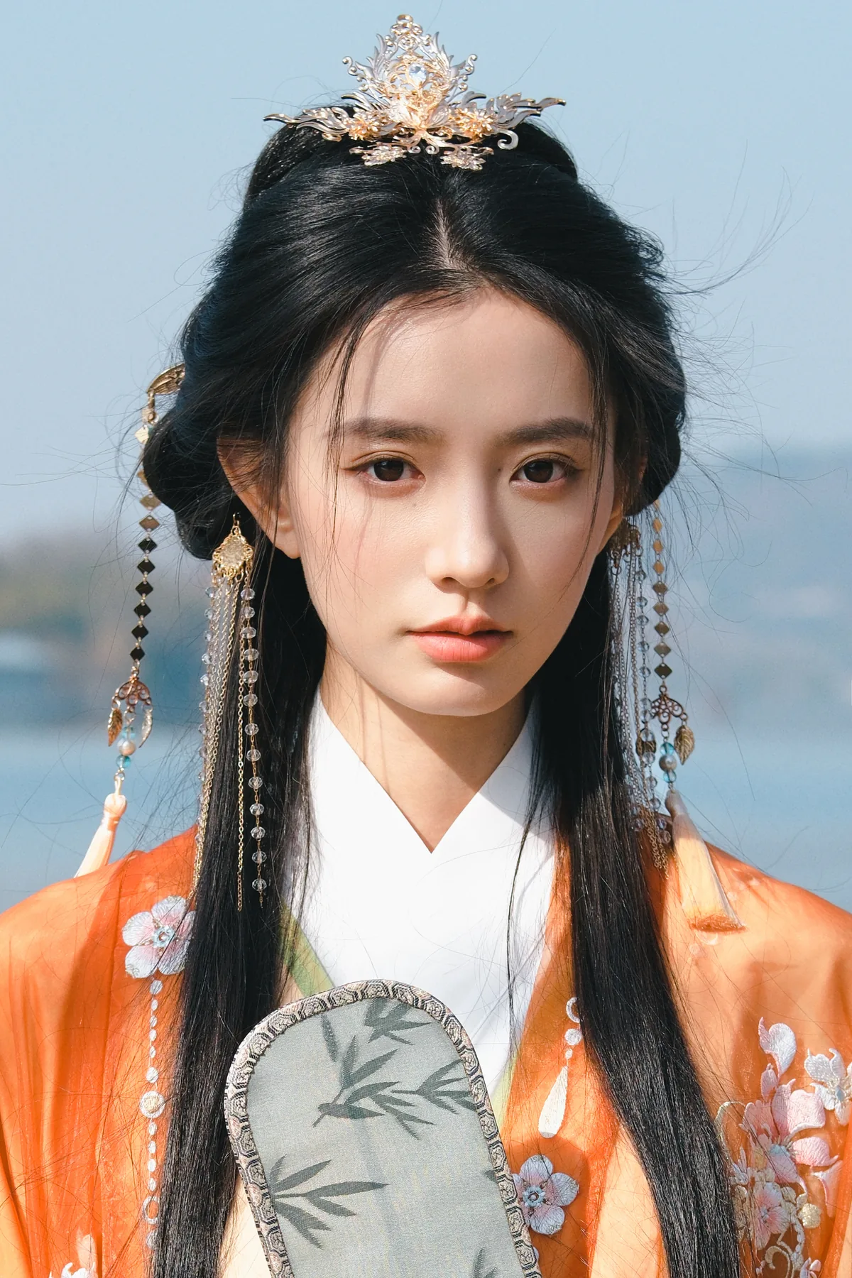 橘衫执扇 · 古风汉服外景人像写真（06）