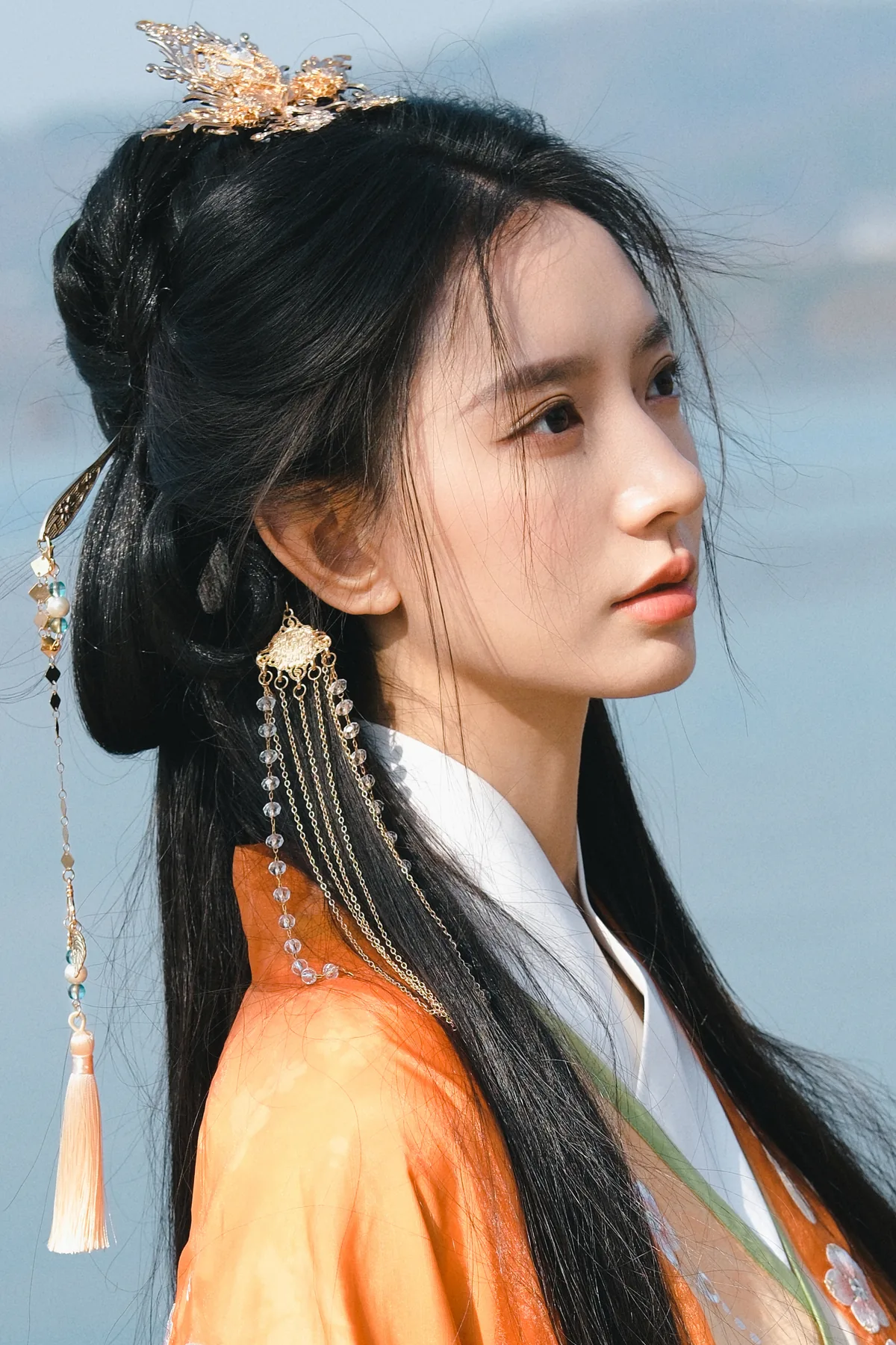 橘衫执扇 · 古风汉服外景人像写真（07）