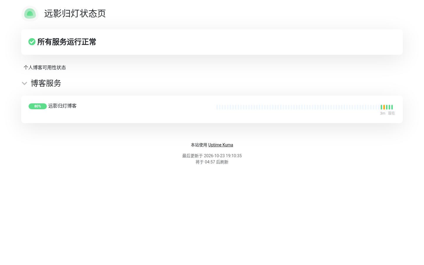 公开状态页显示所有服务运行正常