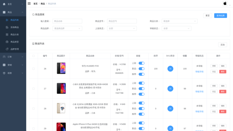 项目源码｜mall 电商后台管理系统｜Vue3 + Spring Boot · 截图+源码-远影归灯